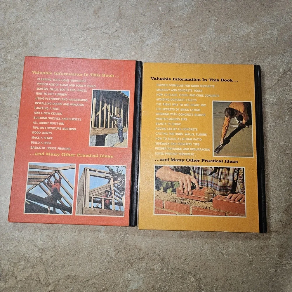 Vintage Practical Handbook Carpentry Concrete Masonry 1969 Hardcover DIY Book Se
